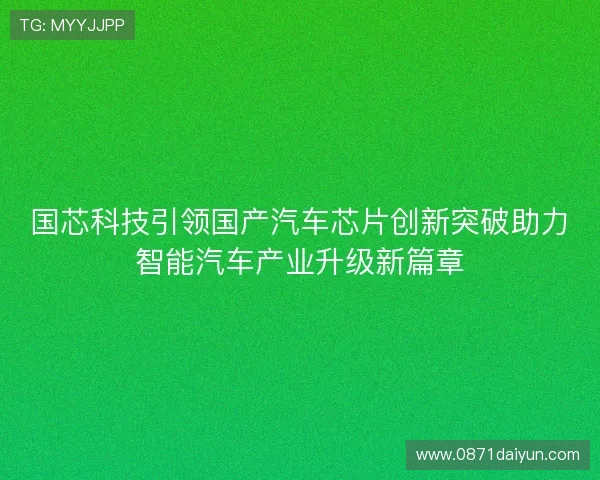 国芯科技引领国产汽车芯片创新突破助力智能汽车产业升级新篇章